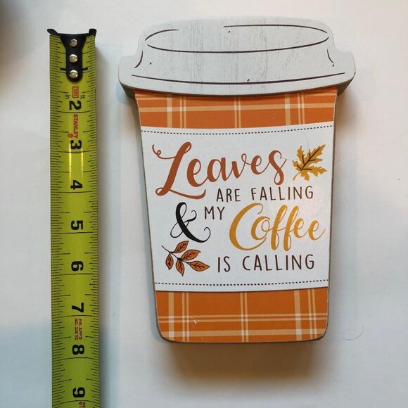 Other - Wood, Coffee cup decor, (free-standing) appx 8"Hx6"W(top)x4"W(Btm)x1.25"Depth